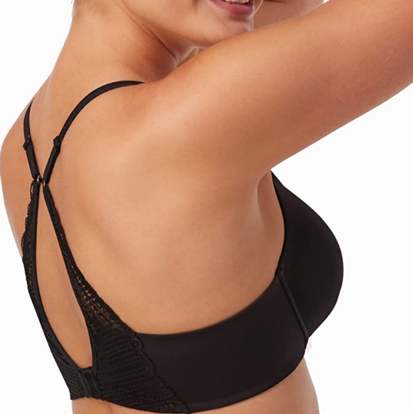NWT Maidenform Comfort Devotion Black Lace Smoothing Full Coverage Push Up Bra - Picture 3 of 10